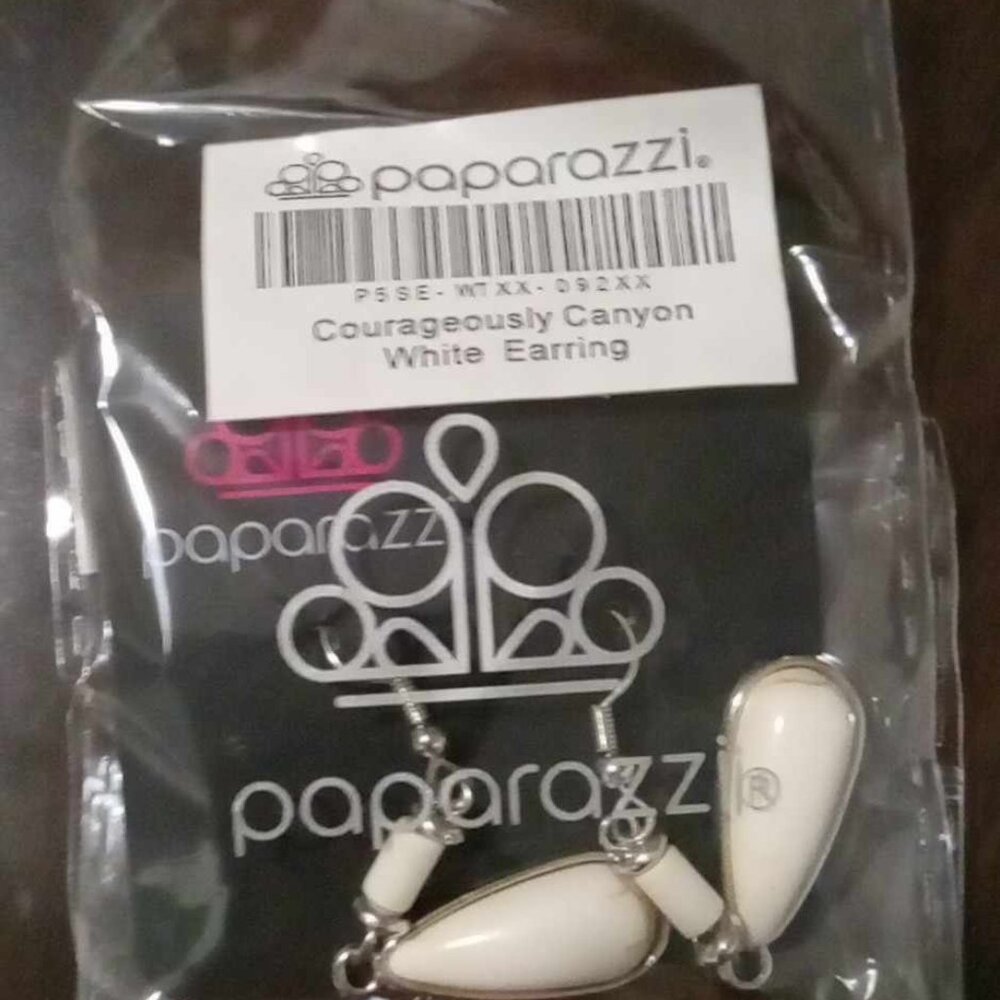 Courageously Canyon White Earrings